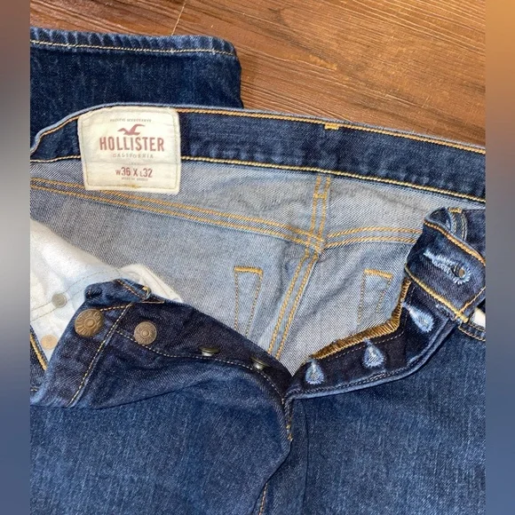 Hollister Blue Slim Jeans with Classic Denim Style 36 x 32 - Picture 4 of 7
